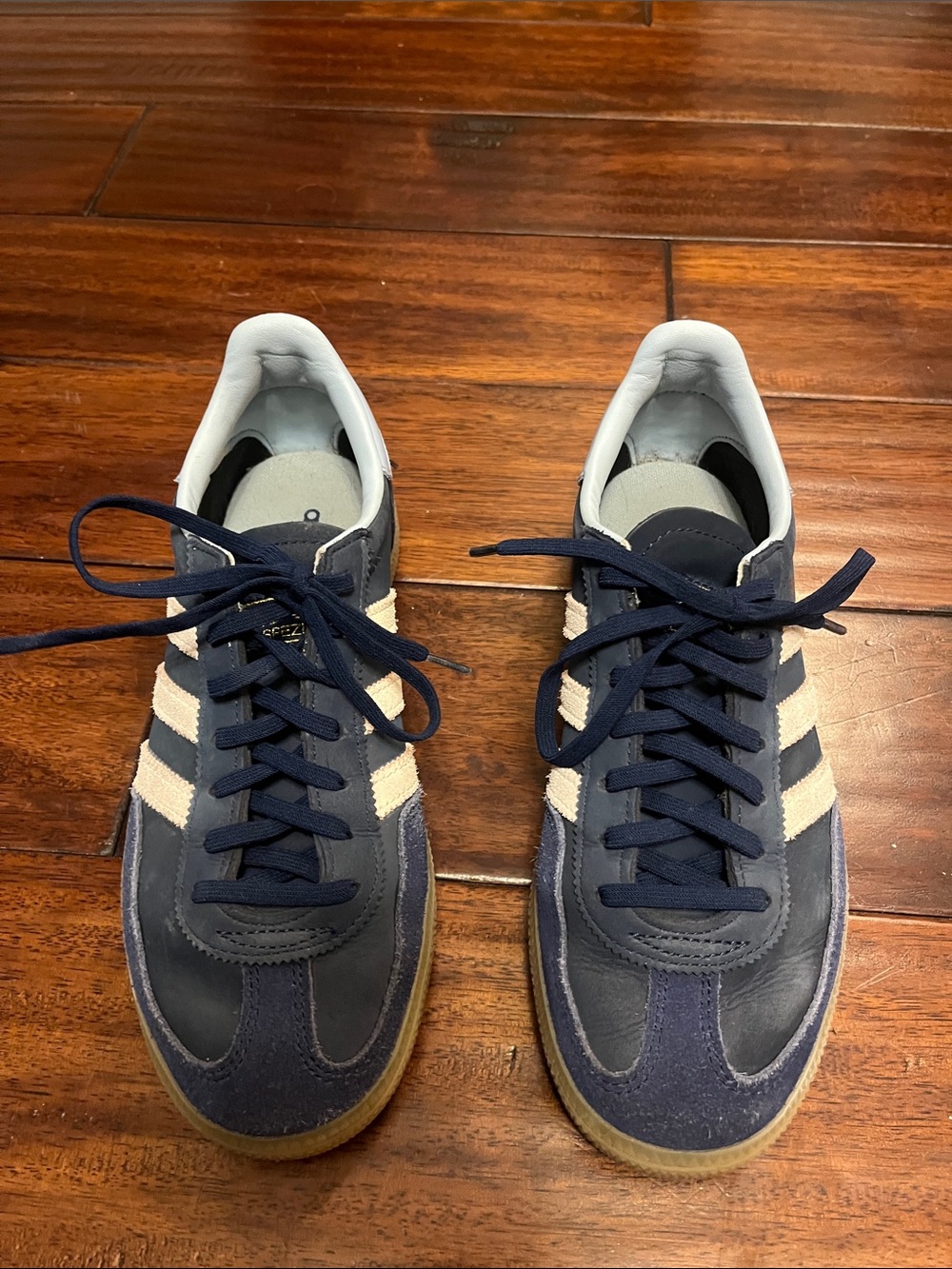 adidas Navy and Cream Low-Top Sneakers